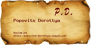 Popovits Dorottya névjegykártya
